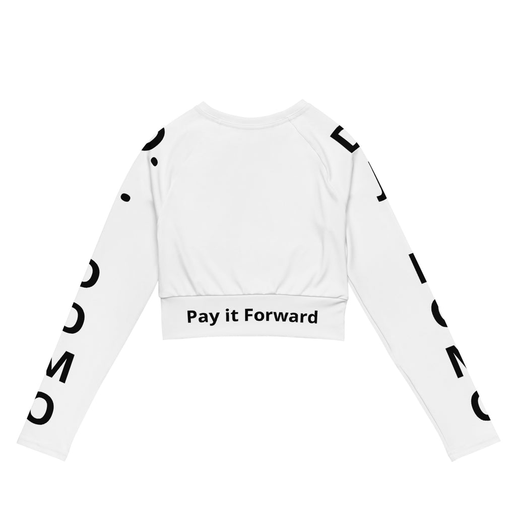 "Pay It Forward" Long-Sleeve Crop Top White/Black