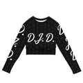 "D.J.D." Long-Sleeve Crop Top Dots/Black/White