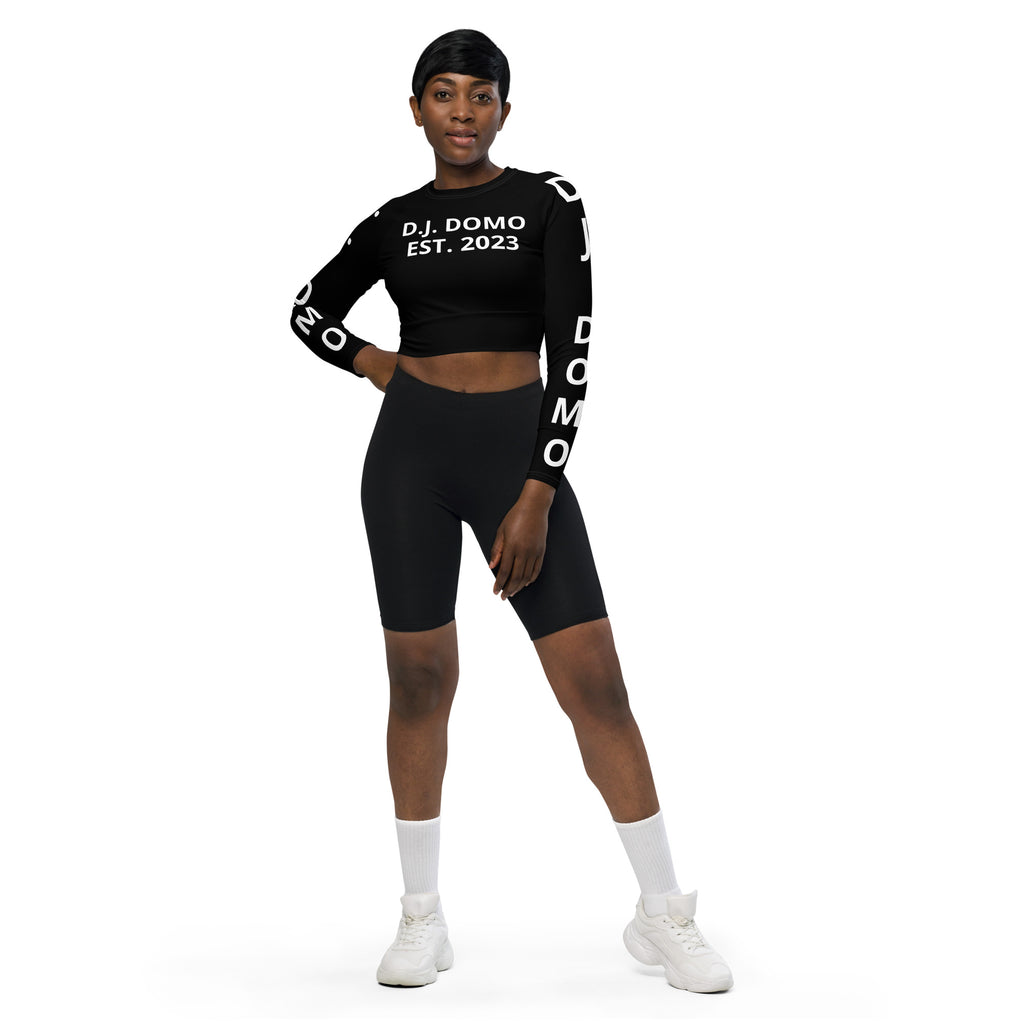 "Pay It Forward" Long-Sleeve Crop Top Black/White