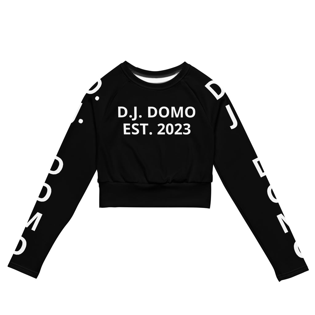 "Pay It Forward" Long-Sleeve Crop Top Black/White