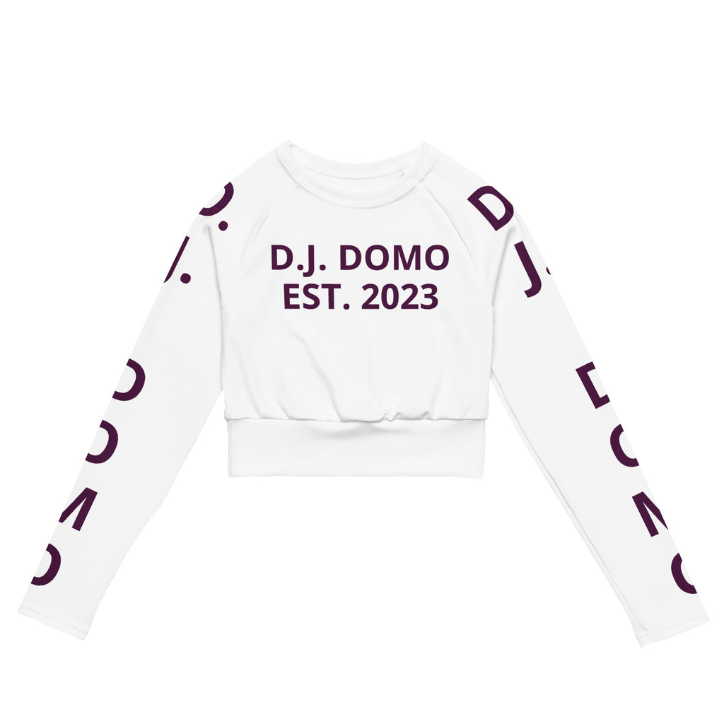 "Pay It Forward" Long-Sleeve Crop Top White/Purple