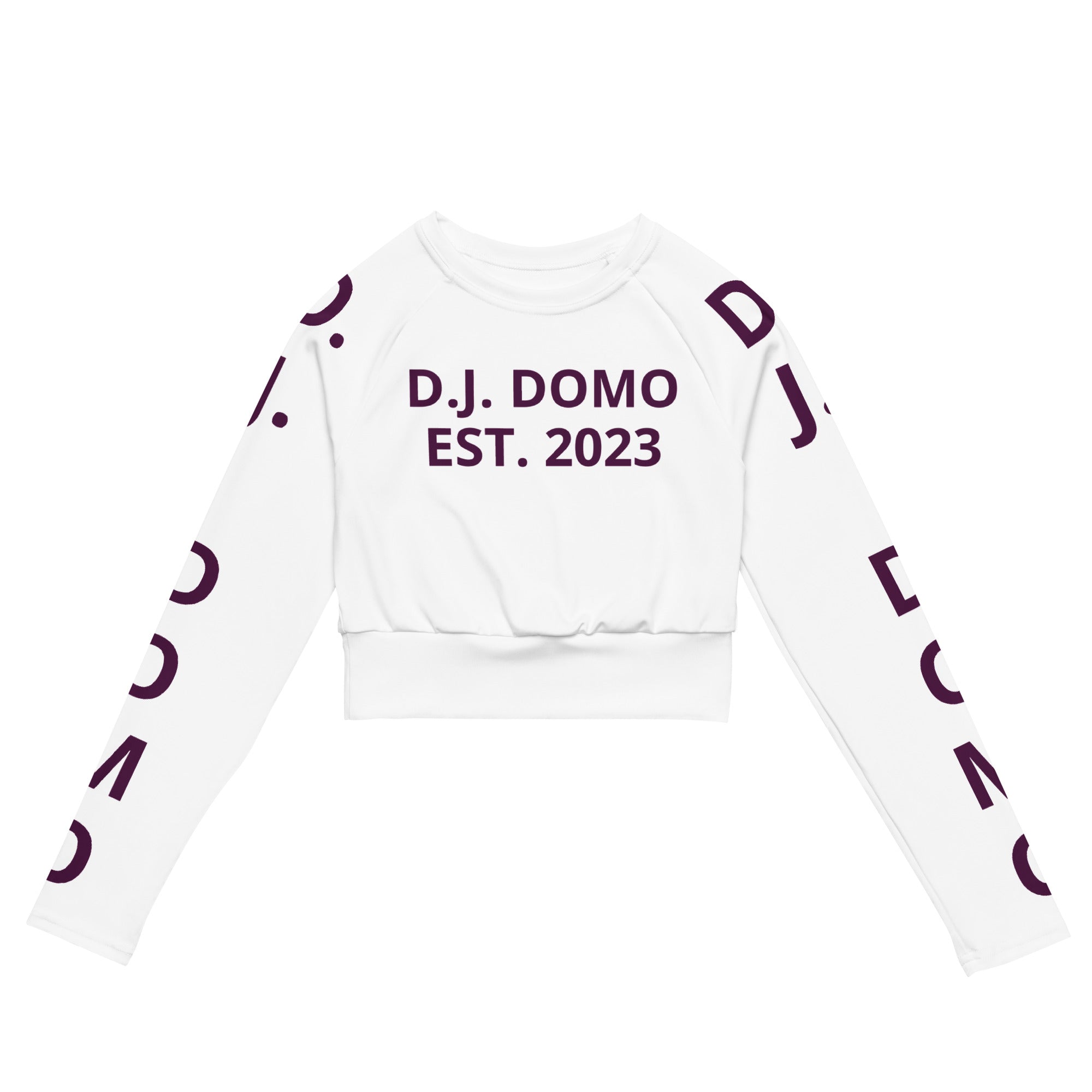 "Pay It Forward" Long-Sleeve Crop Top White/Purple