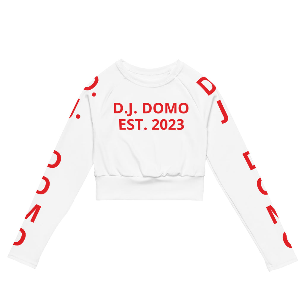 "Pay It Forward" Long-Sleeve Crop Top White/Red