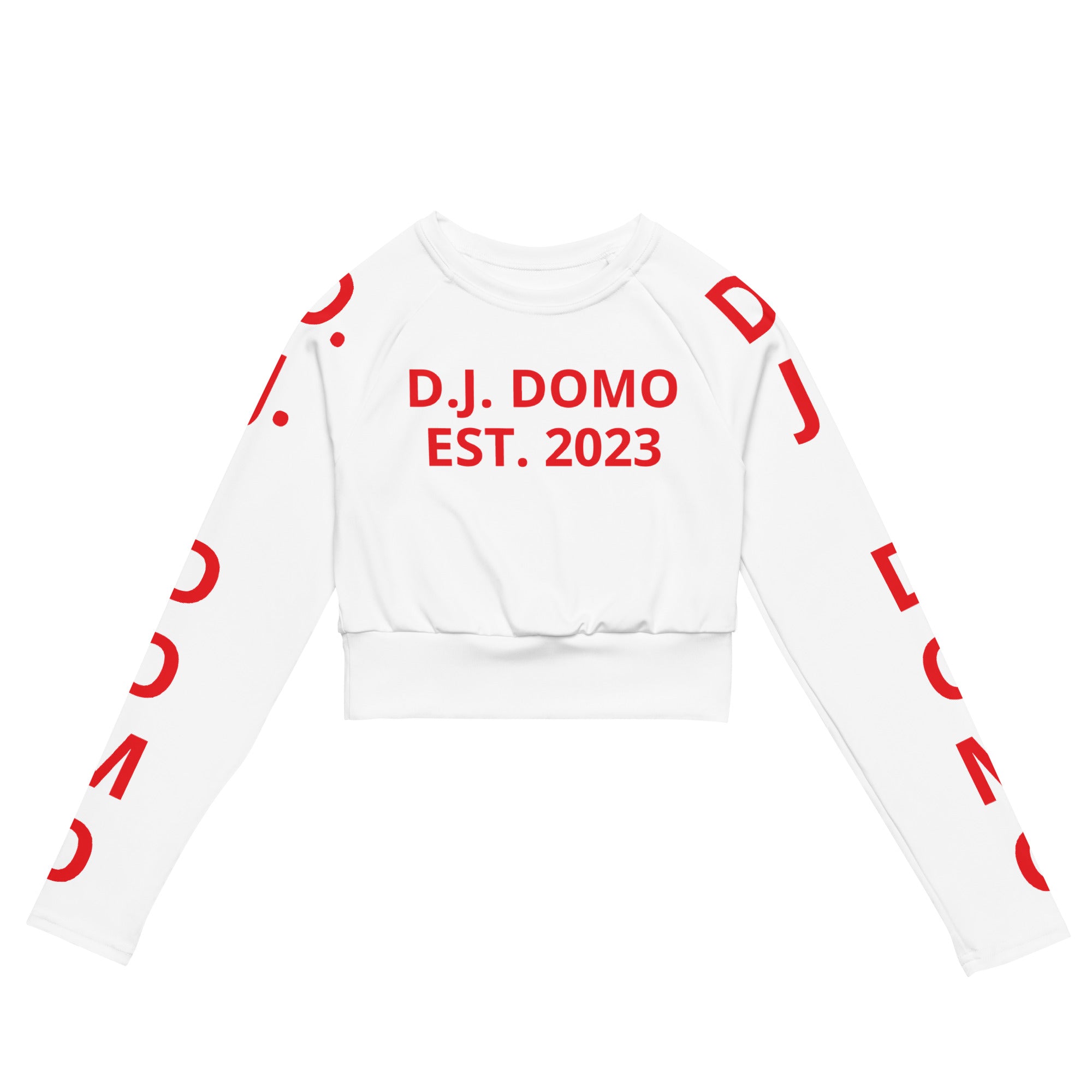 "Pay It Forward" Long-Sleeve Crop Top White/Red