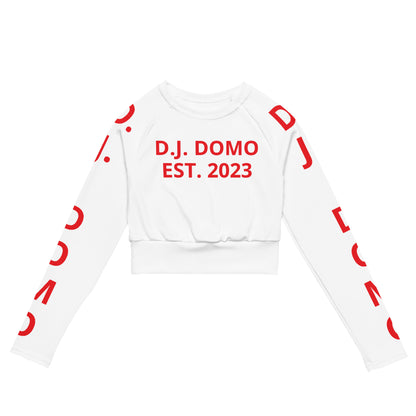 D.J. Domo "Pay It Forward" Long-Sleeve Crop Top White/Red