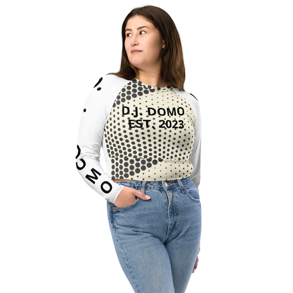 "Pay It Forward" Long-Sleeve Crop Top Dots/Bronz/White