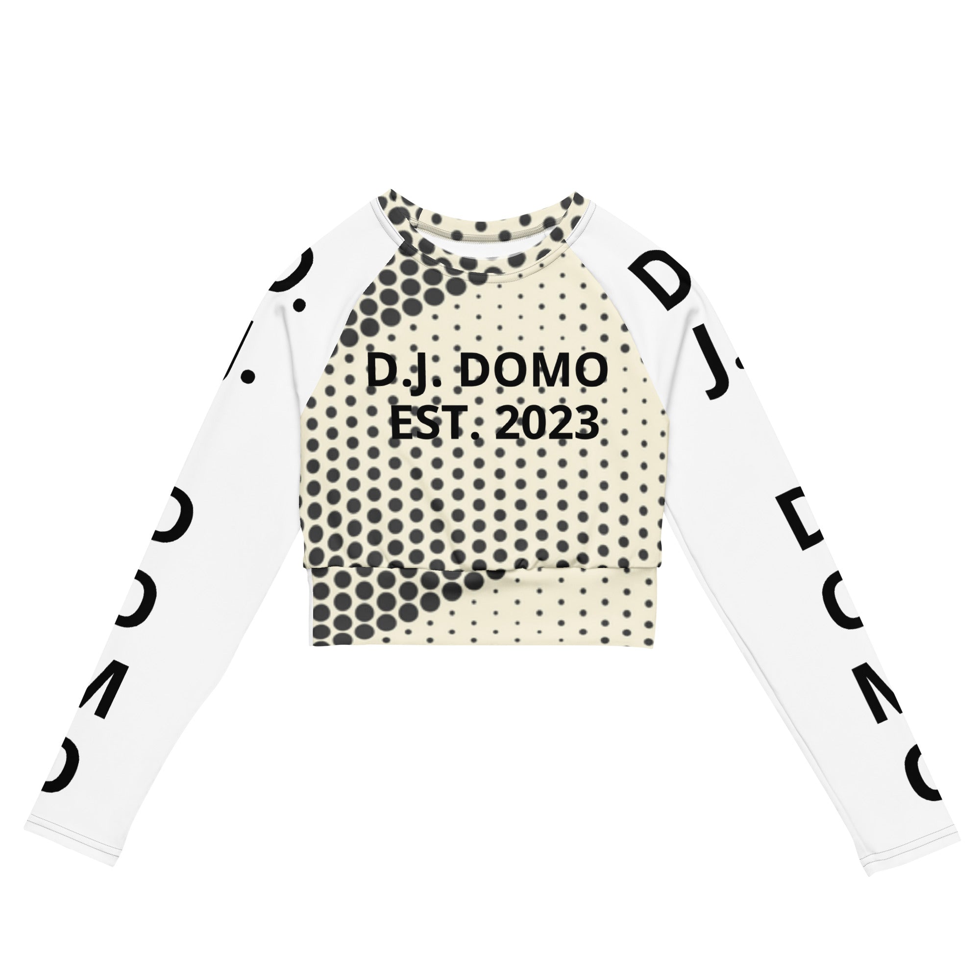 "Pay It Forward" Long-Sleeve Crop Top Dots/Bronz/White