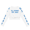 "Pay It Forward" Long-Sleeve Crop Top White/Light Blue