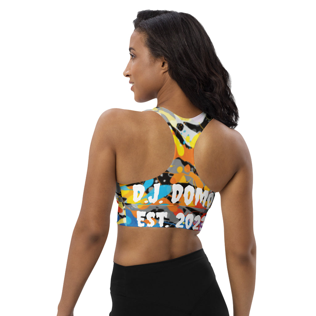 D.J. Domo "D.J.D." Paint Print Longline Sports Bra