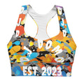 D.J. Domo "D.J.D." Paint Print Longline Sports Bra