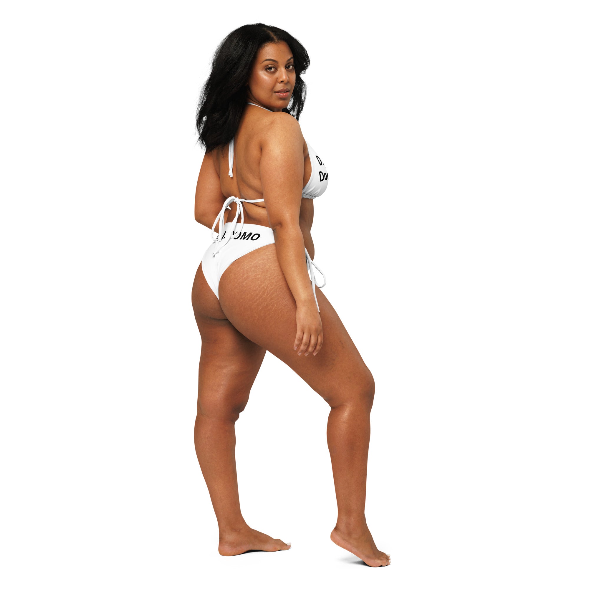 "Classic" 2 Piece String Bikini Swimsuit White/Black