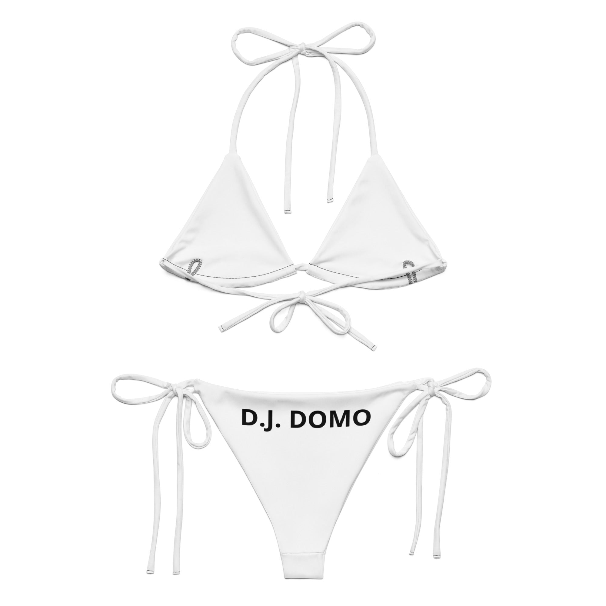 "Classic" 2 Piece String Bikini Swimsuit White/Black