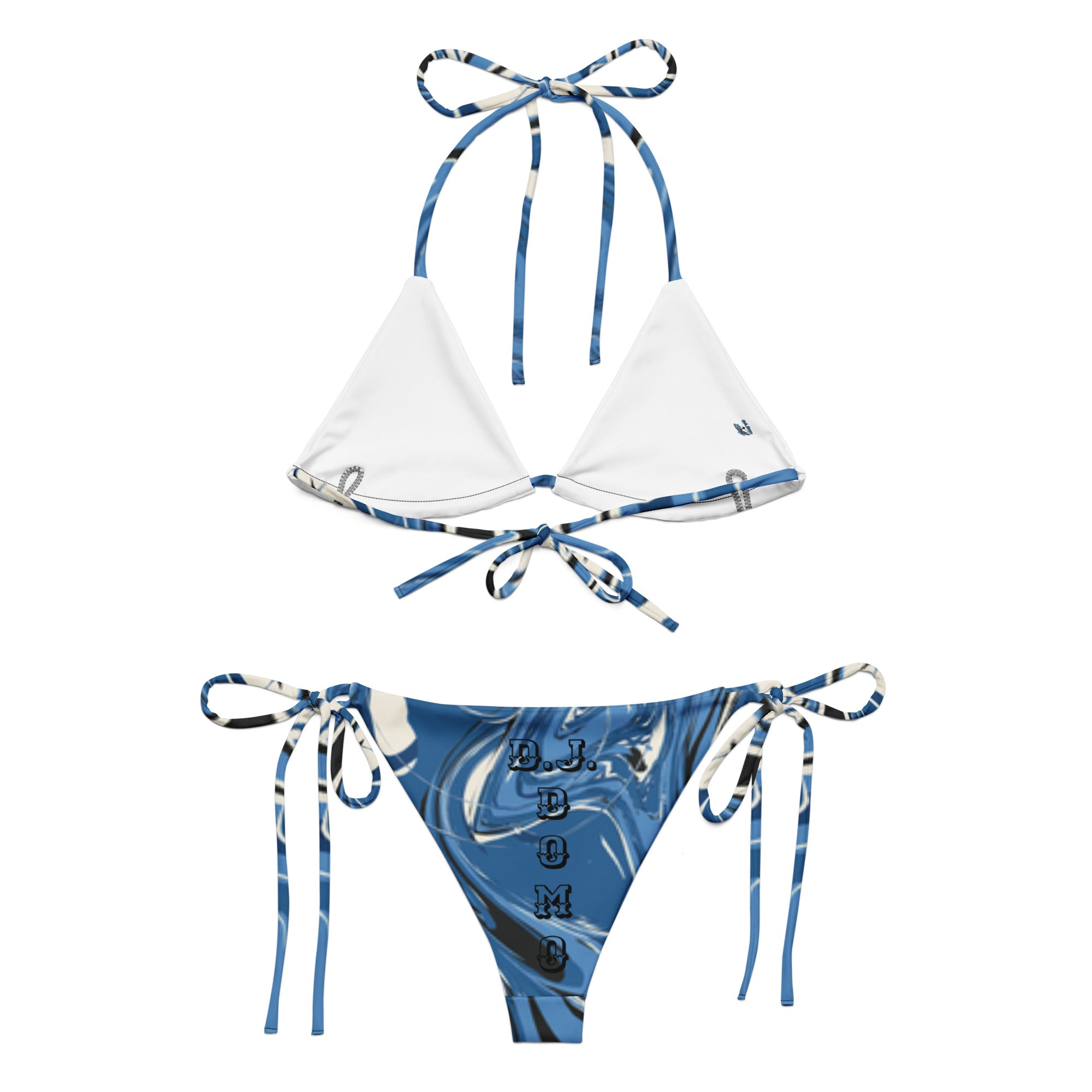 "Blue Swirlz" 2 Piece String Bikini Swimsuit