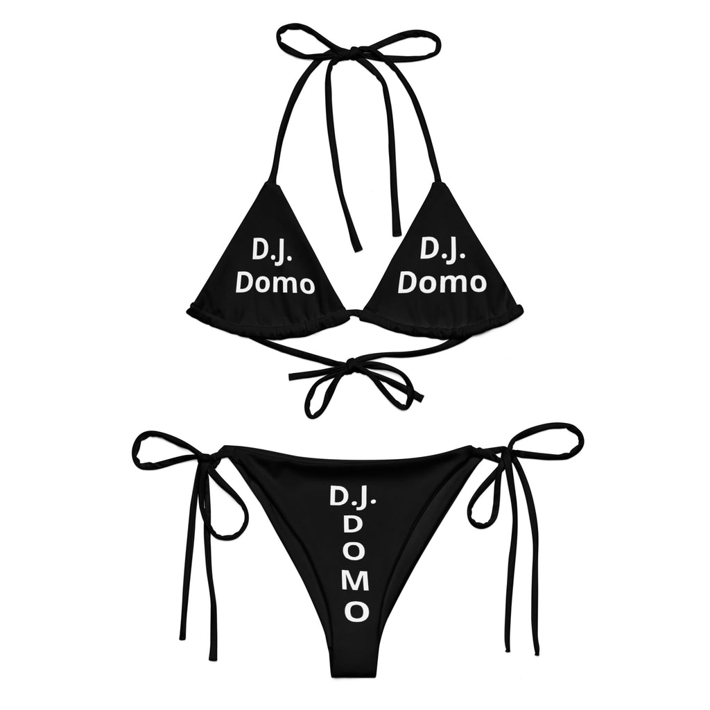 "Classic" 2 Piece String Bikini Swimsuit Black/White