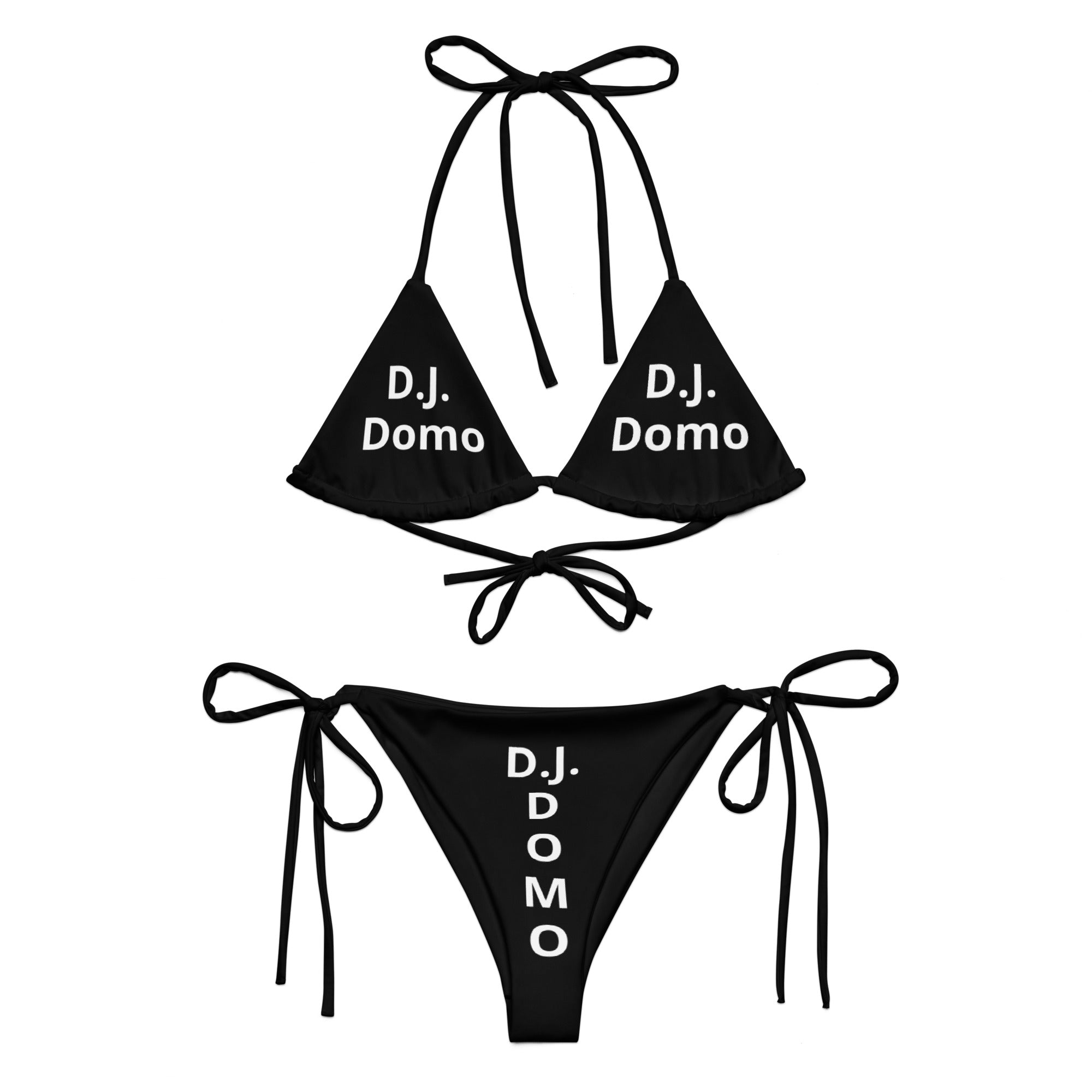 "Classic" 2 Piece String Bikini Swimsuit Black/White