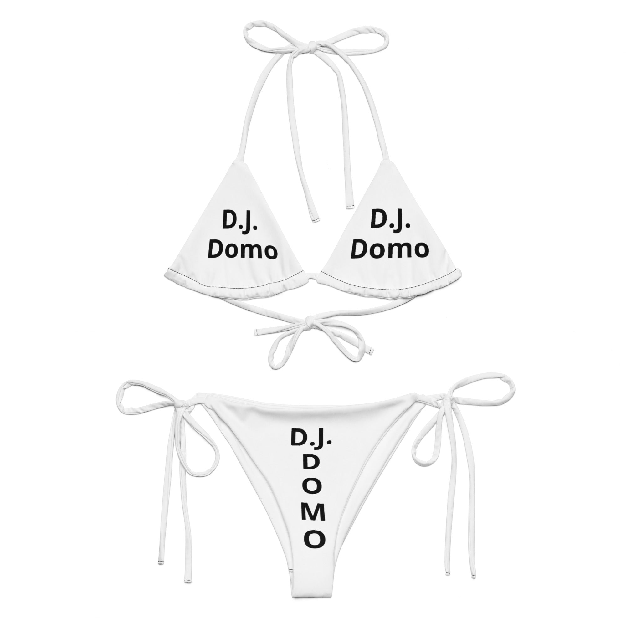 "Classic" 2 Piece String Bikini Swimsuit White/Black