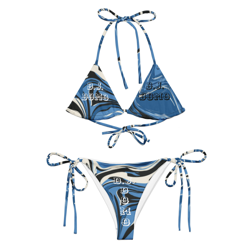 "Blue Swirlz" 2 Piece String Bikini Swimsuit