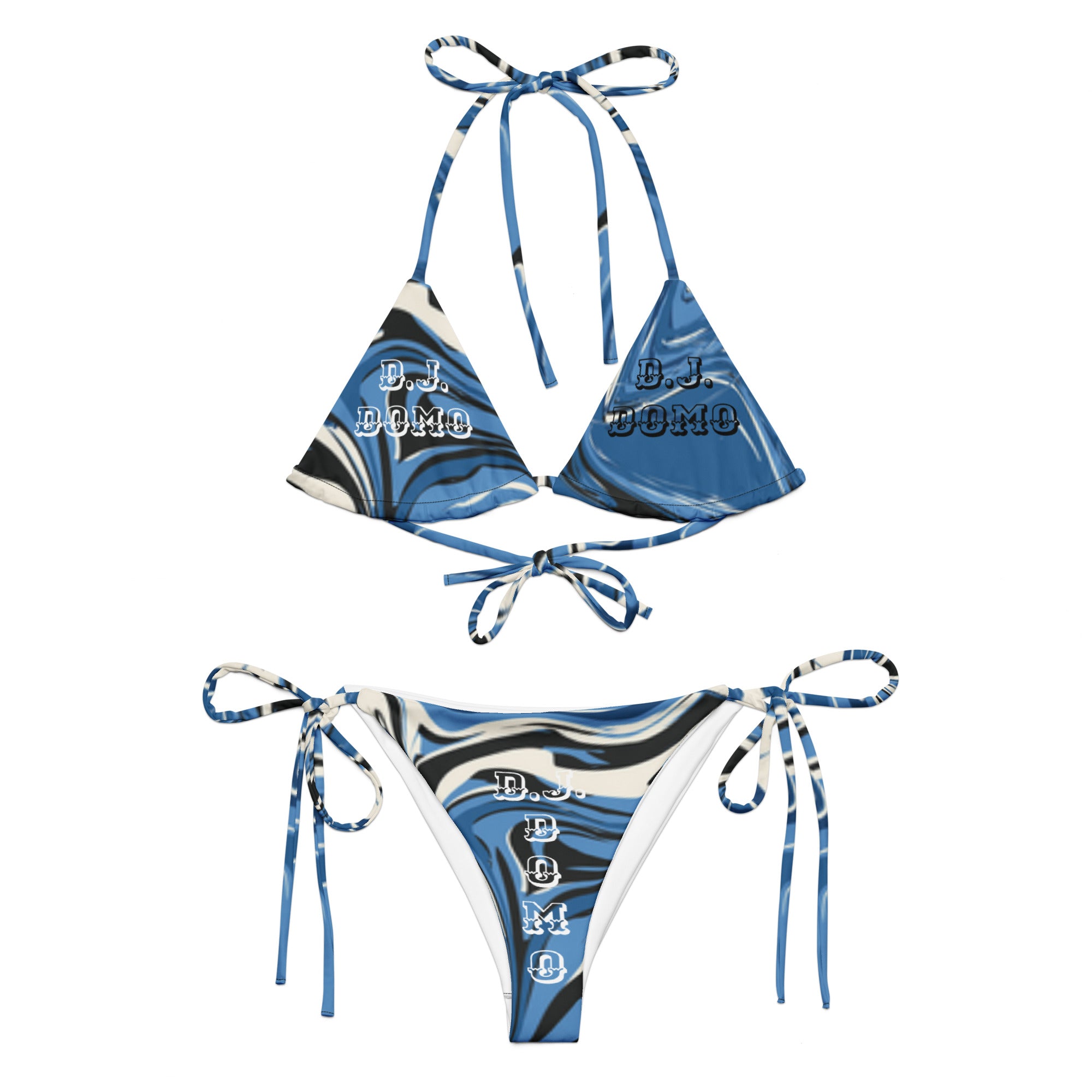 "Blue Swirlz" 2 Piece String Bikini Swimsuit