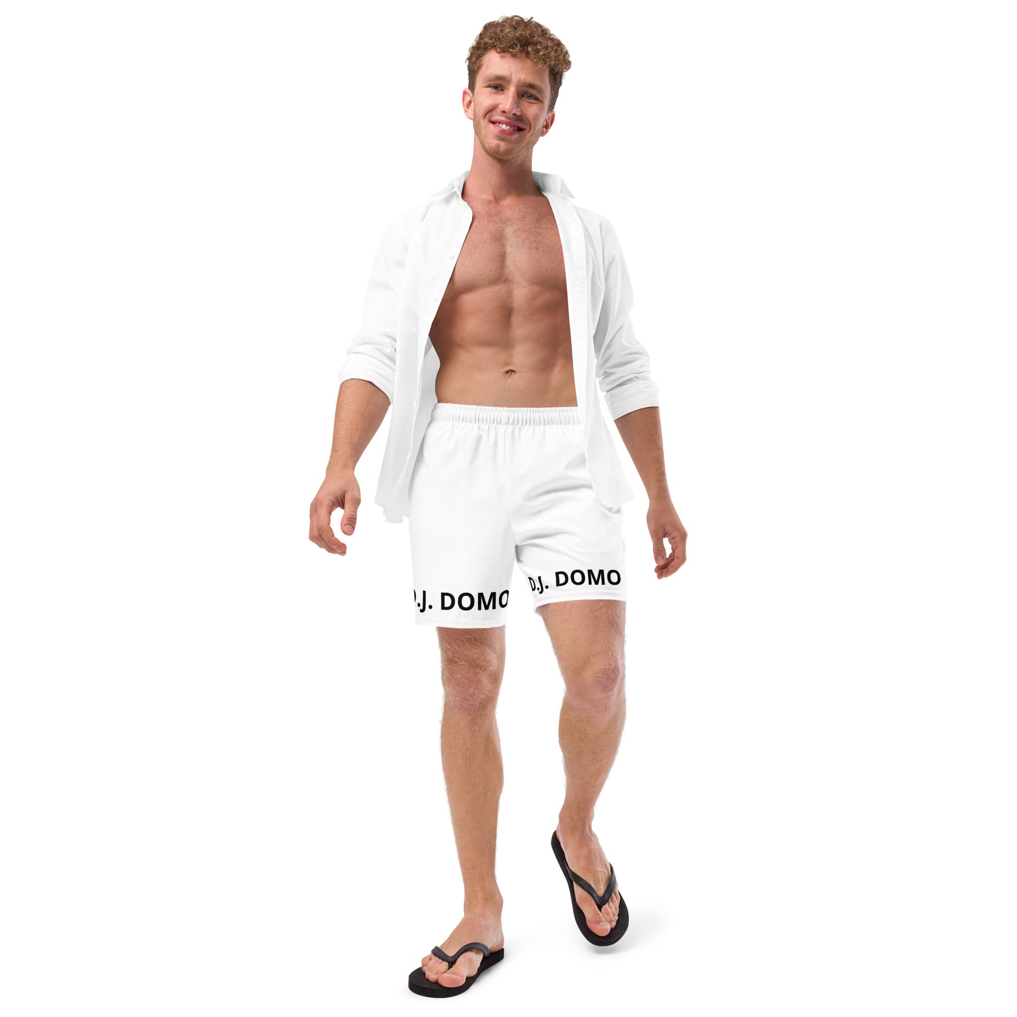 "Classic" Swim Trunks White/Black