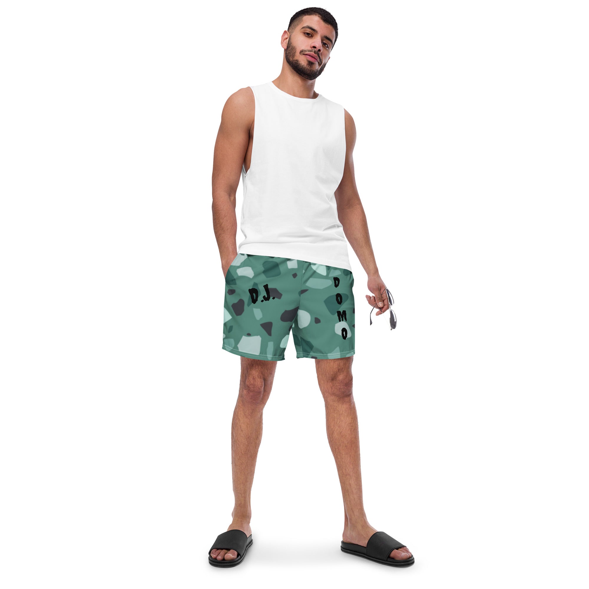"Green Shapes" Swim Trunks