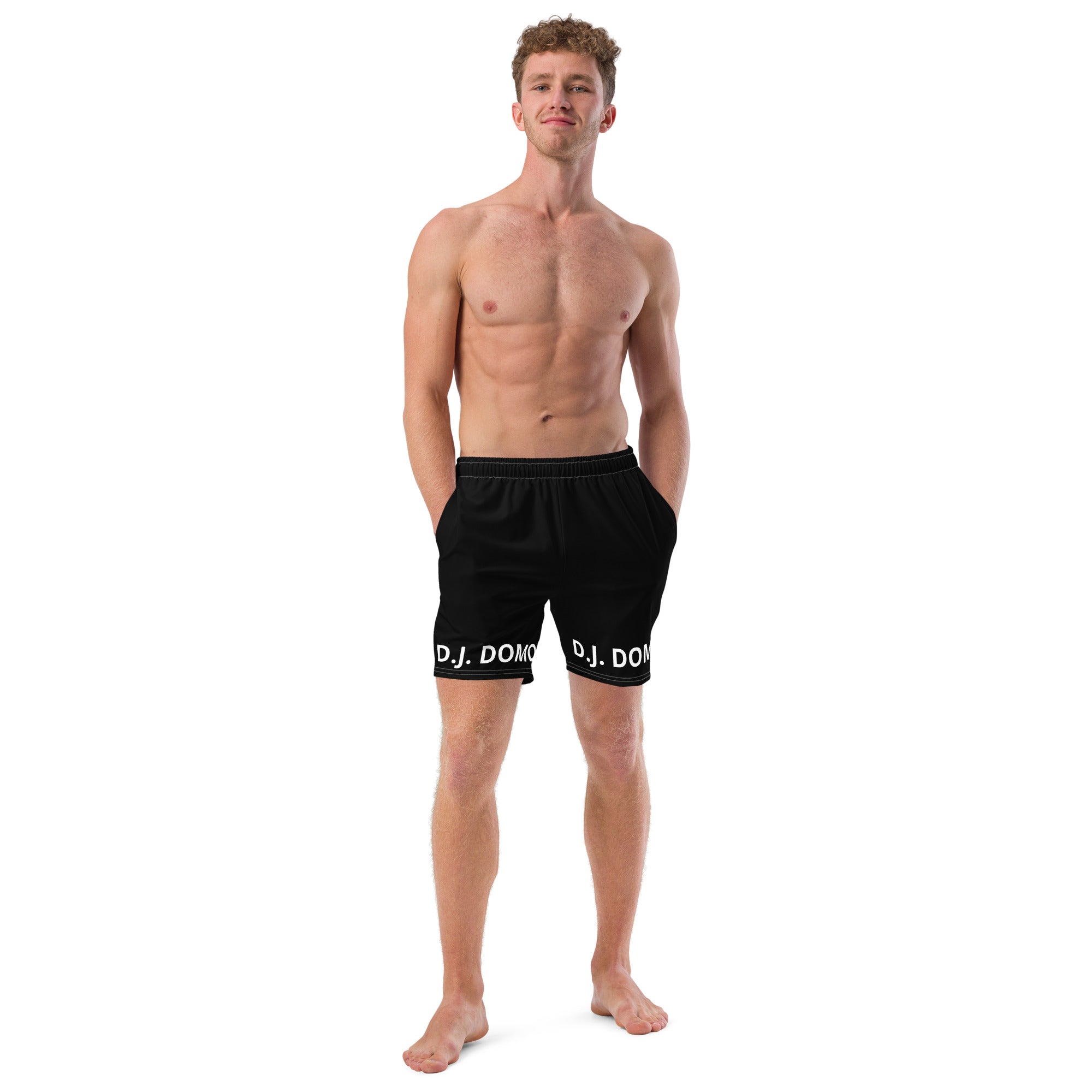 "Classic" Swim Trunks Black/White