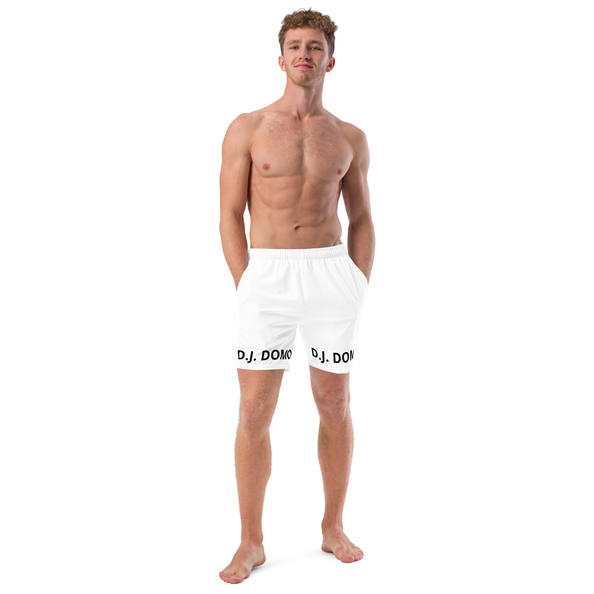 "Classic" Swim Trunks White/Black