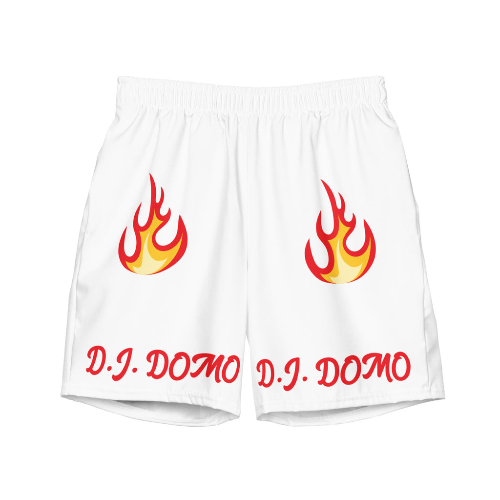 "Hot Fire" Swim Trunks White