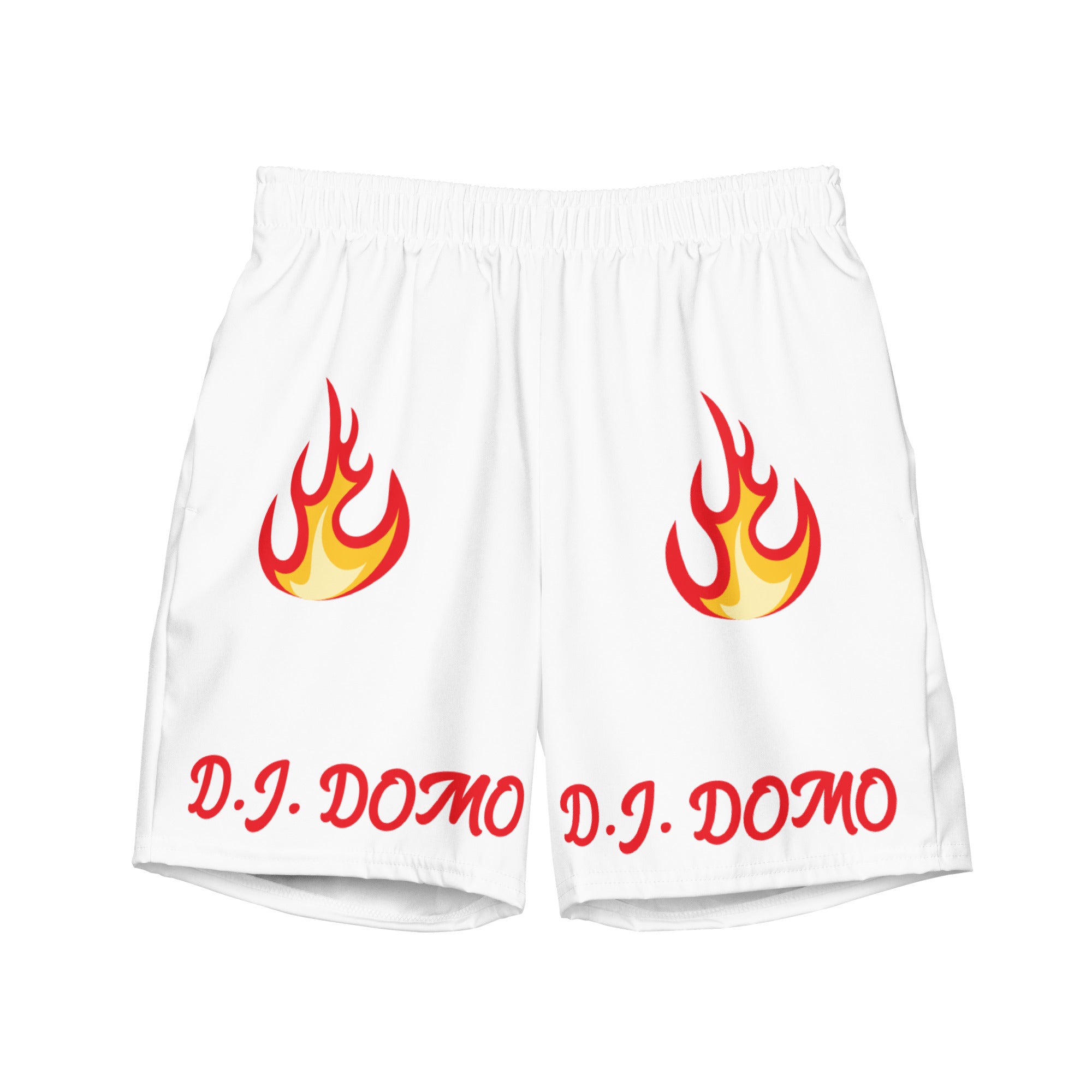 "Hot Fire" Swim Trunks White