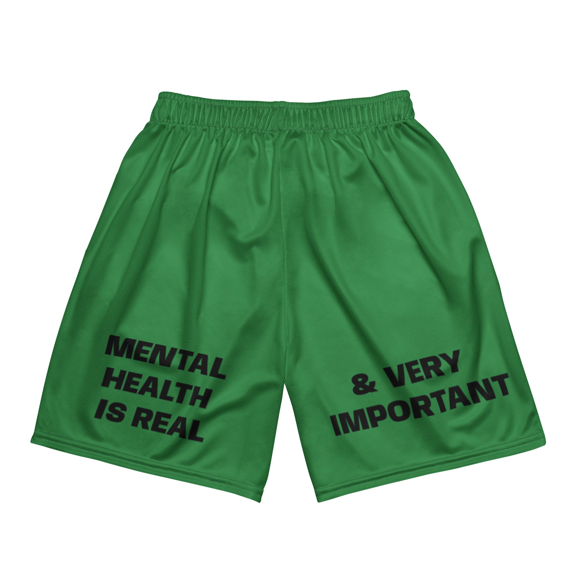 "Mental Health yournotalone" Unisex Mesh Shorts Green/Black