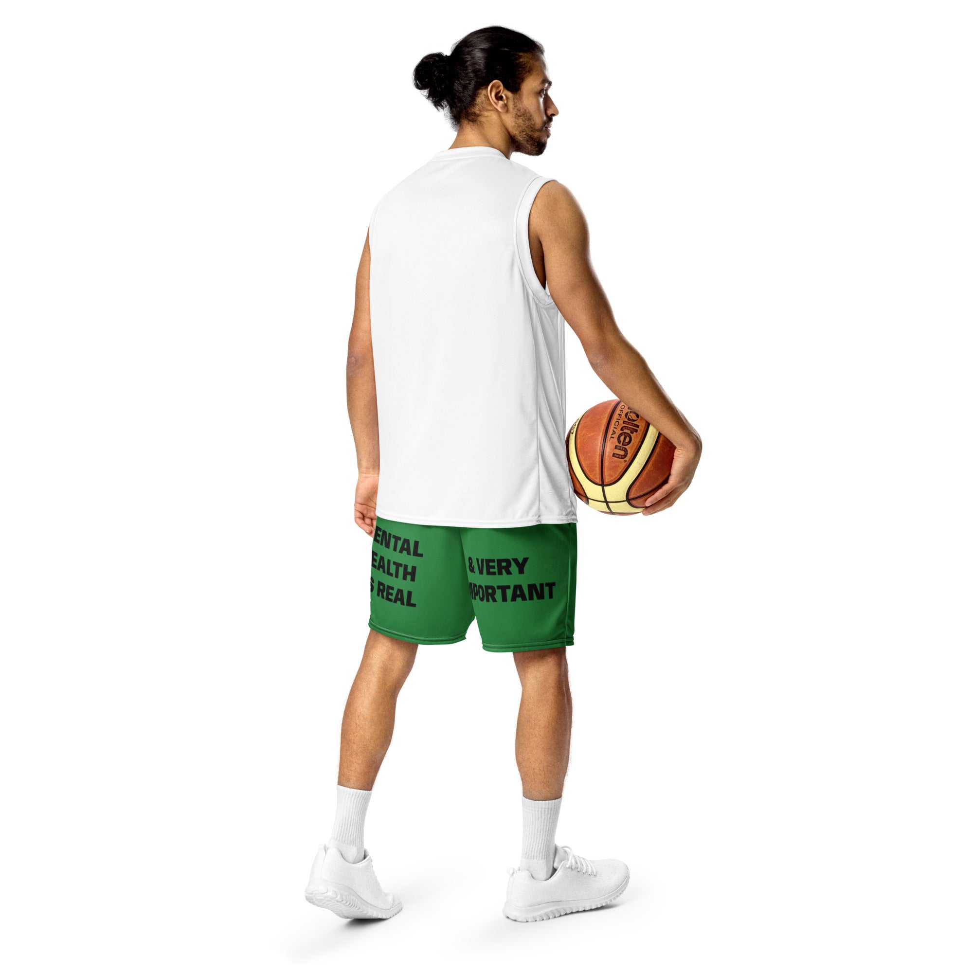 "Mental Health 988" Unisex Mesh Shorts Green/Black