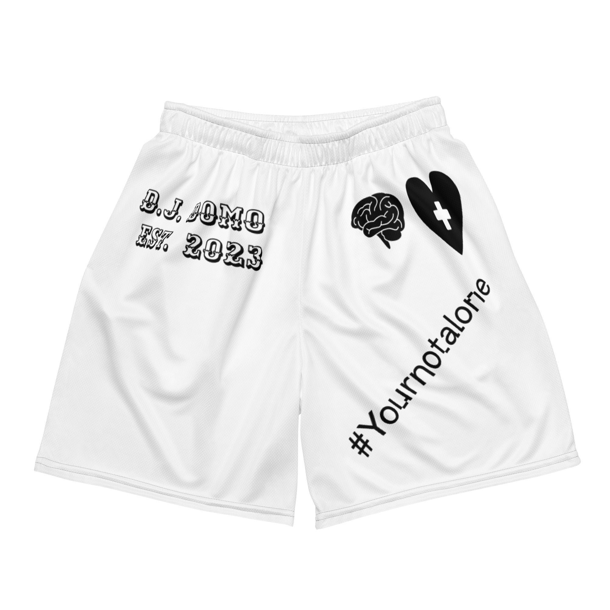 "Mental Health yournotalone" Unisex Mesh Shorts White/Black