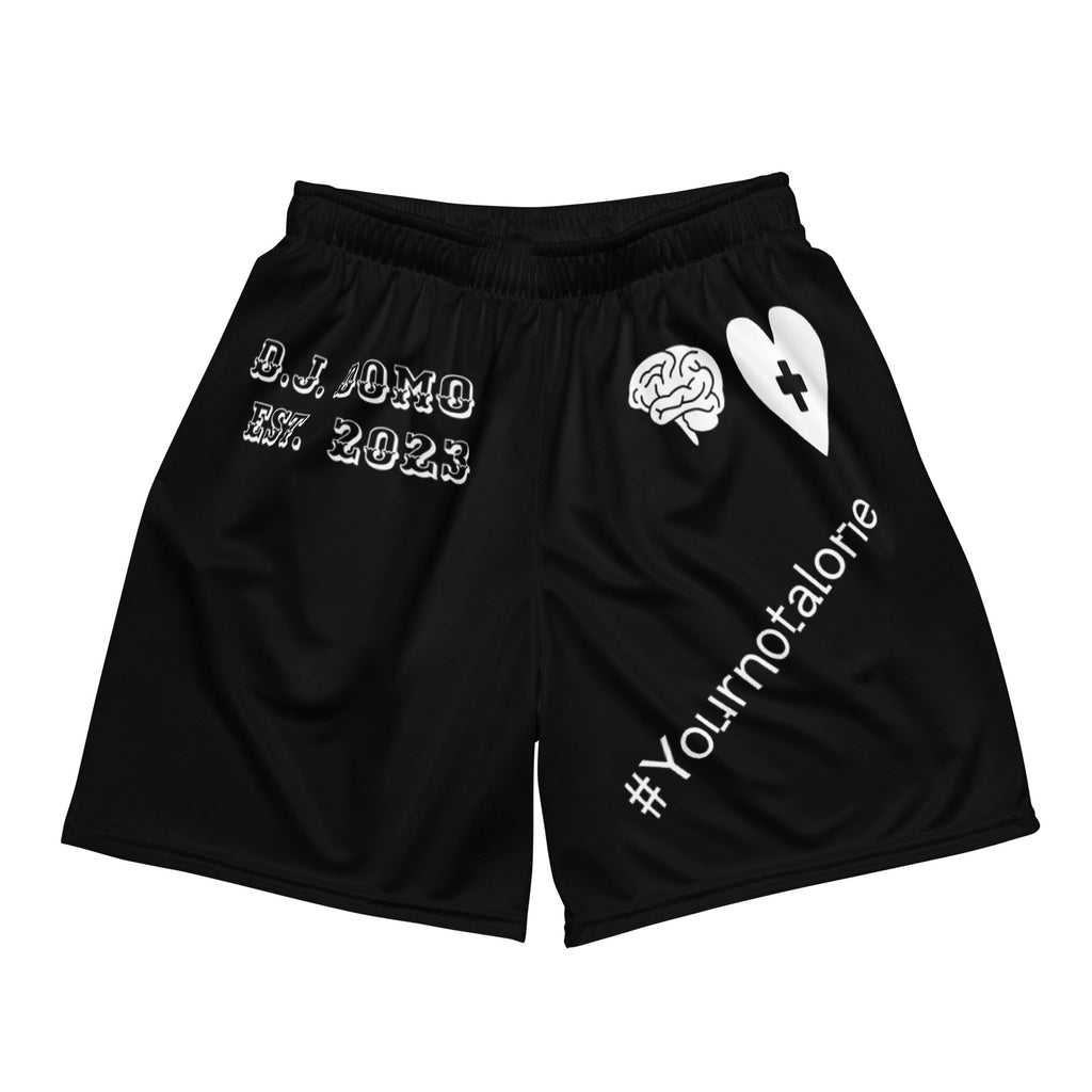 "Mental Health yournotalone" Unisex Mesh Shorts Black/White