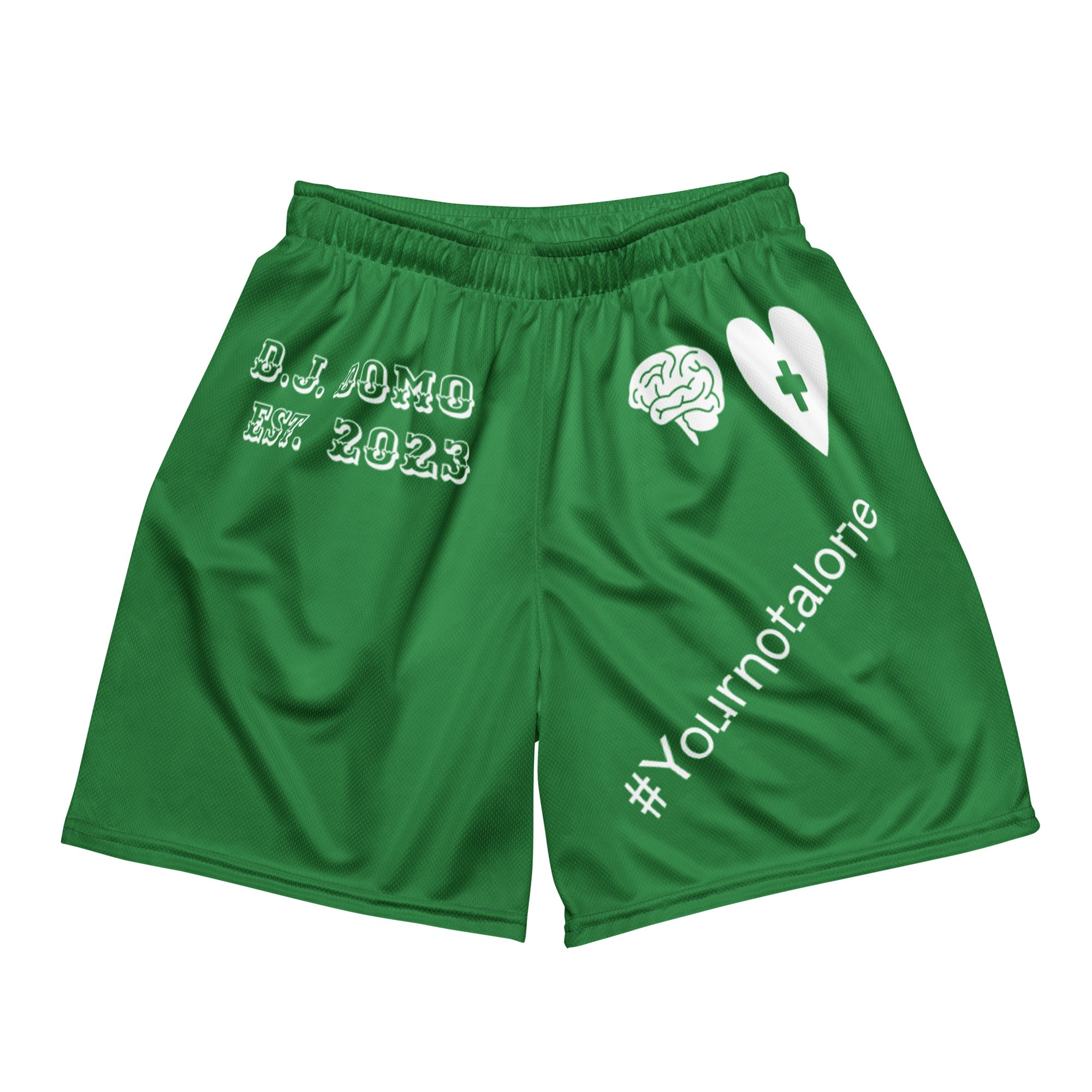 "Mental Health yournotalone" Unisex Mesh Shorts Green/White