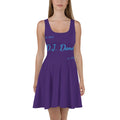 D.J. Domo "Cursive" Skater Dress Purple/Light Blue