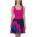 D.J. Domo "Cursive Bottom" Skater Dress Pink/Blue