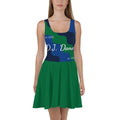 D.J. Domo "Cursive Top" Skater Dress Green/Blue/White