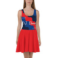 D.J. Domo "Cursive Top" Skater Dress Red/Blue/White