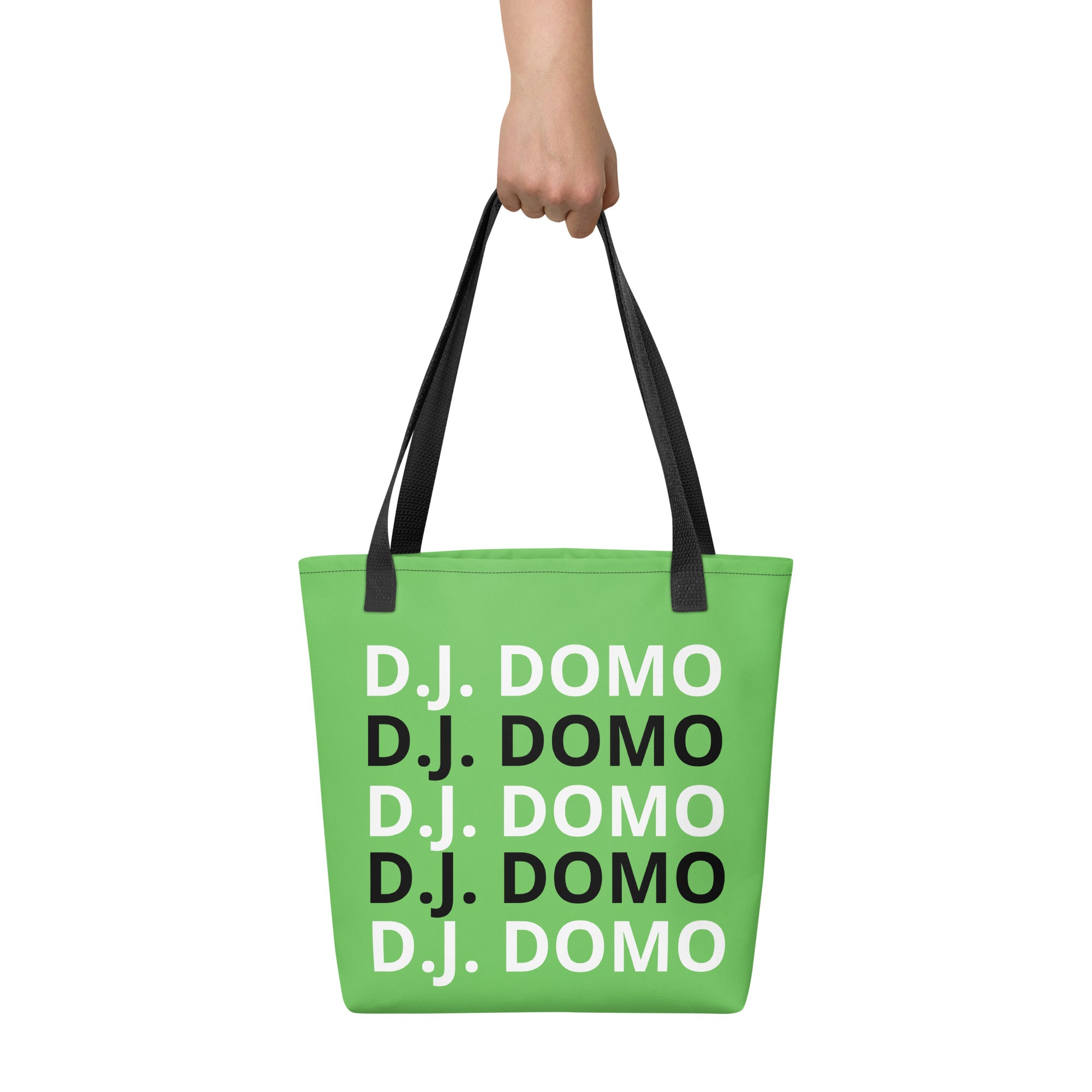 "Classic" Tote Bag Light Green/Black/White