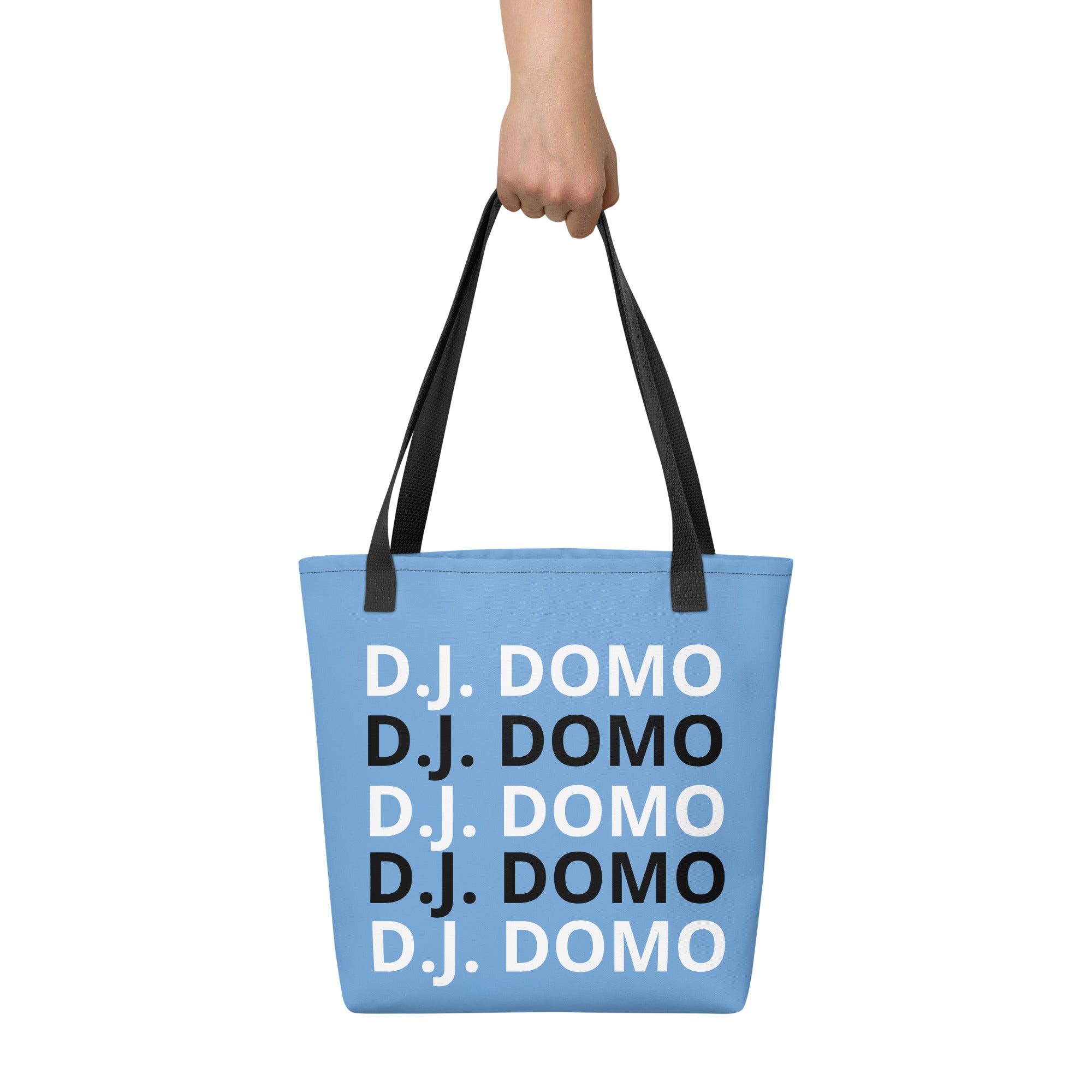 "Classic" Tote Bag Sky Blue/Black/White