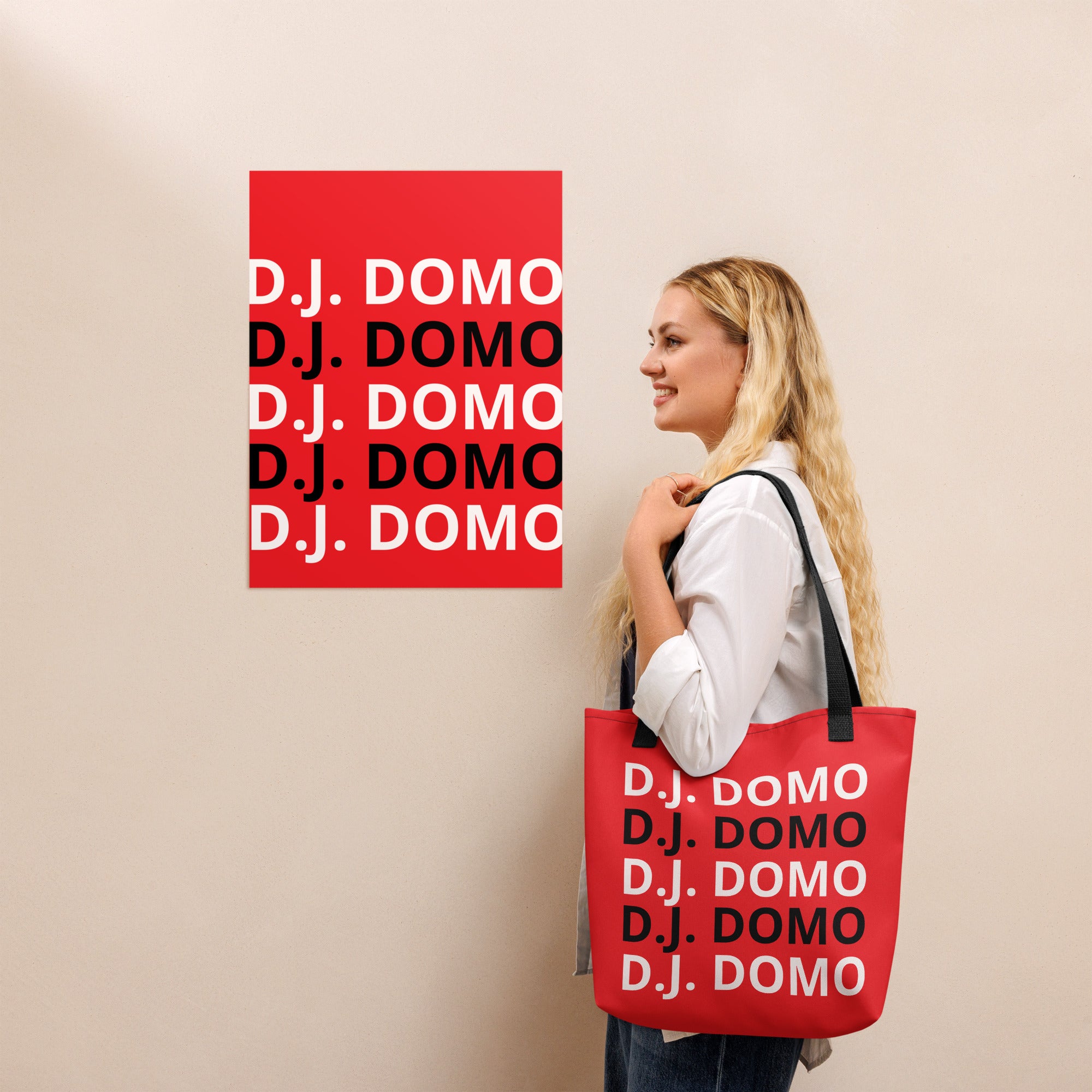"Classic" Tote Bag Red/Black/White