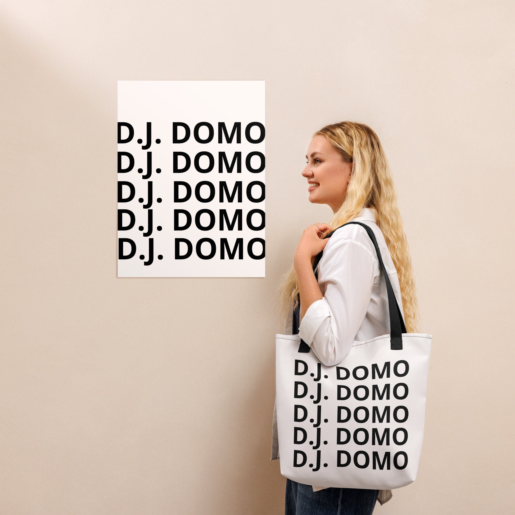 "Classic" Tote Bag White/Black