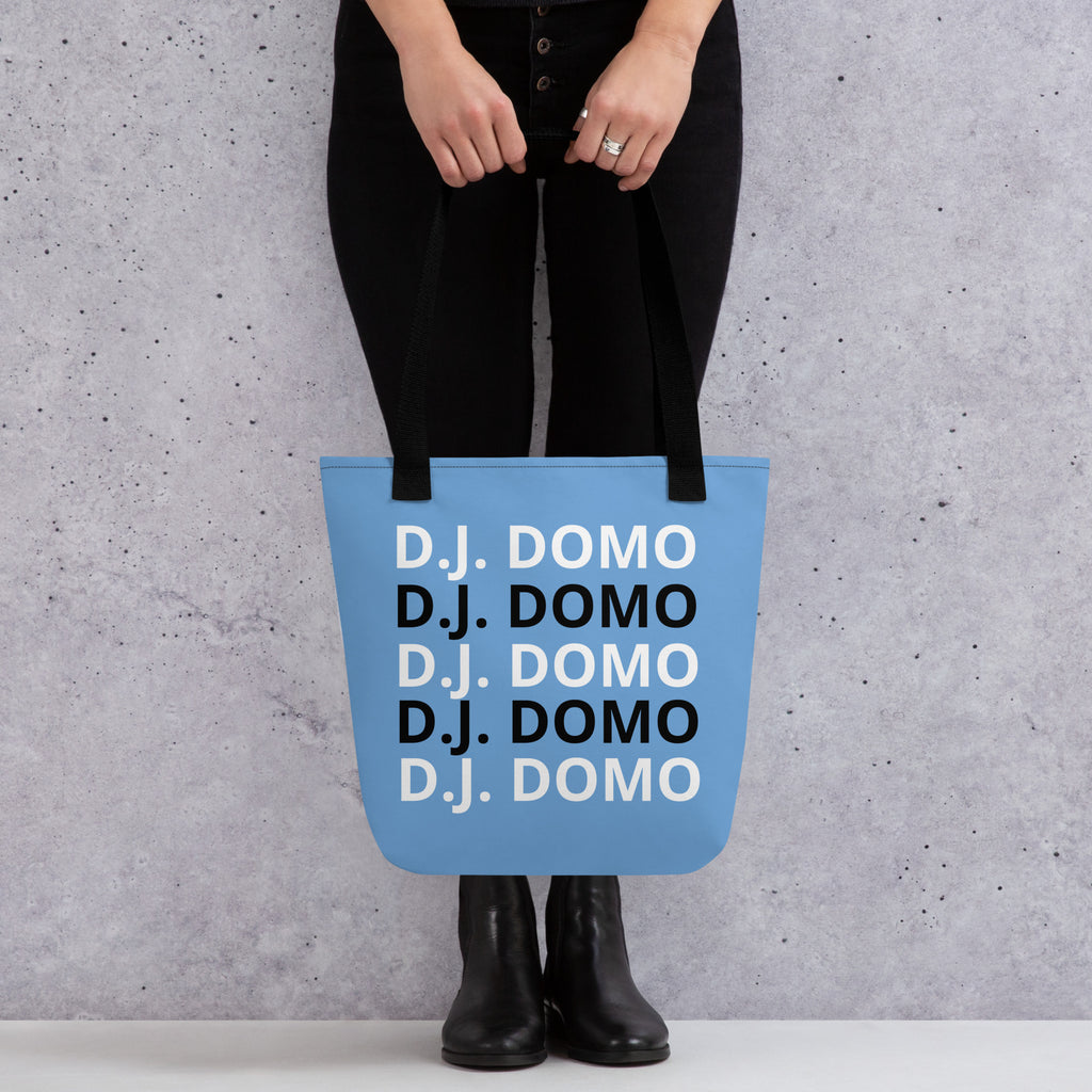 "Classic" Tote Bag Sky Blue/Black/White