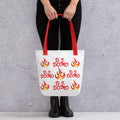 "Hot Fire" Tote Bag Gold or Red Straps