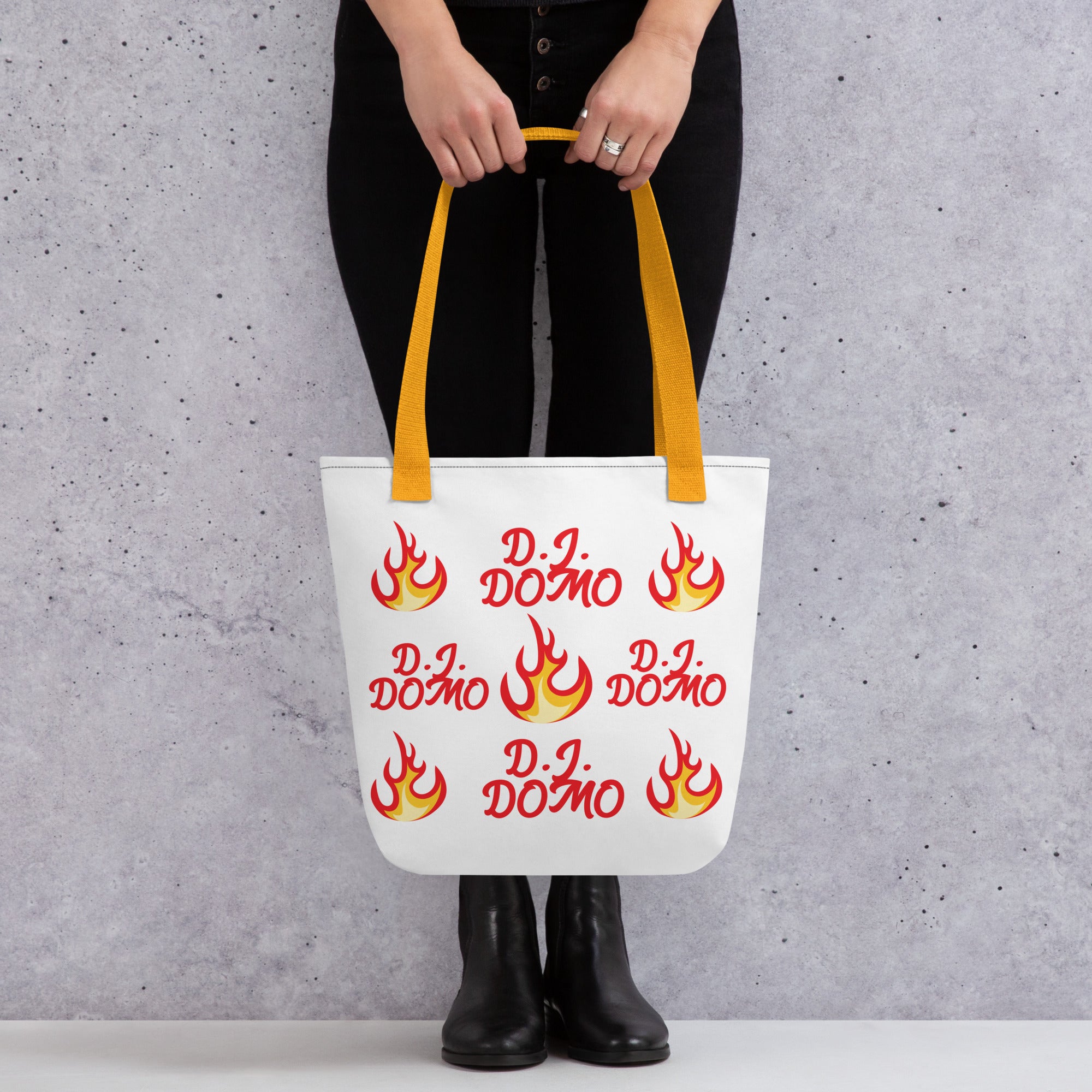 "Hot Fire" Tote Bag Gold or Red Straps