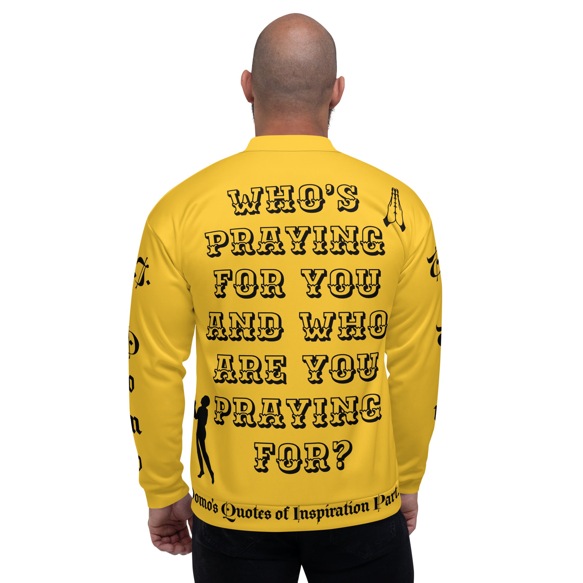 "PRAYER" Unisex Bomber Jacket Gold/Black