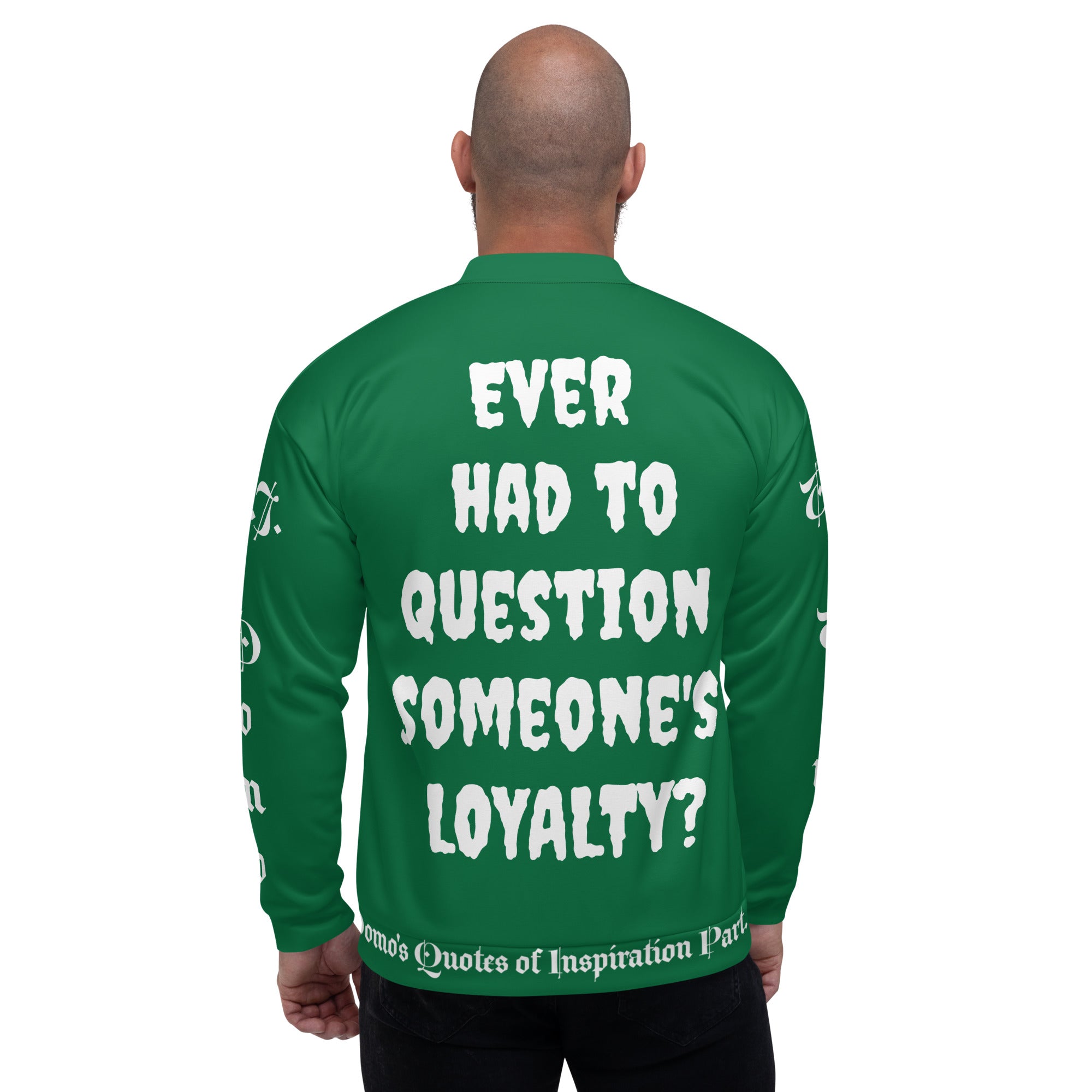 "LOYAL" Unisex Bomber Jacket Green/White