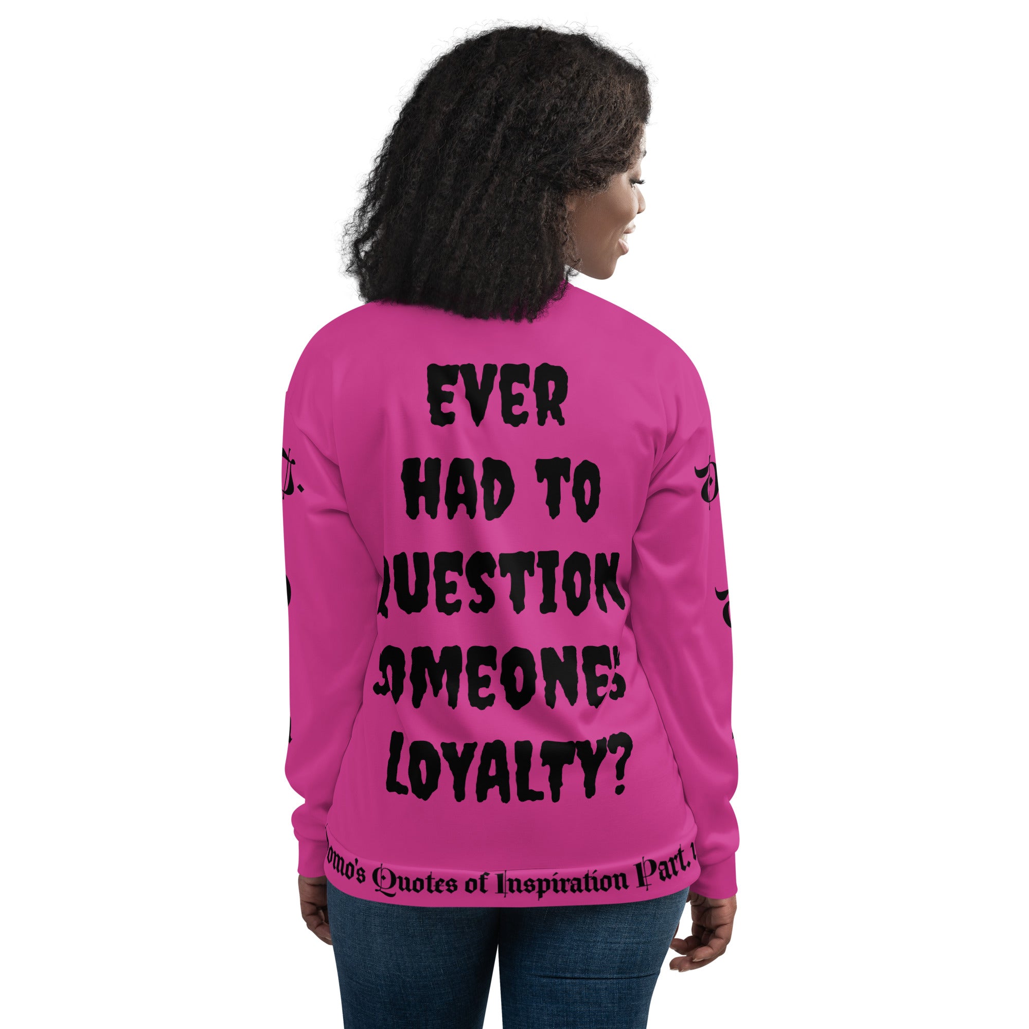 "LOYAL" Unisex Bomber Jacket Pink/Black