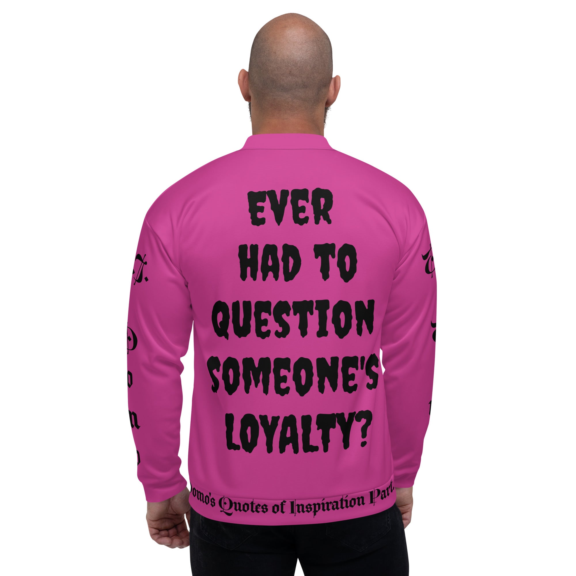 "LOYAL" Unisex Bomber Jacket Pink/Black