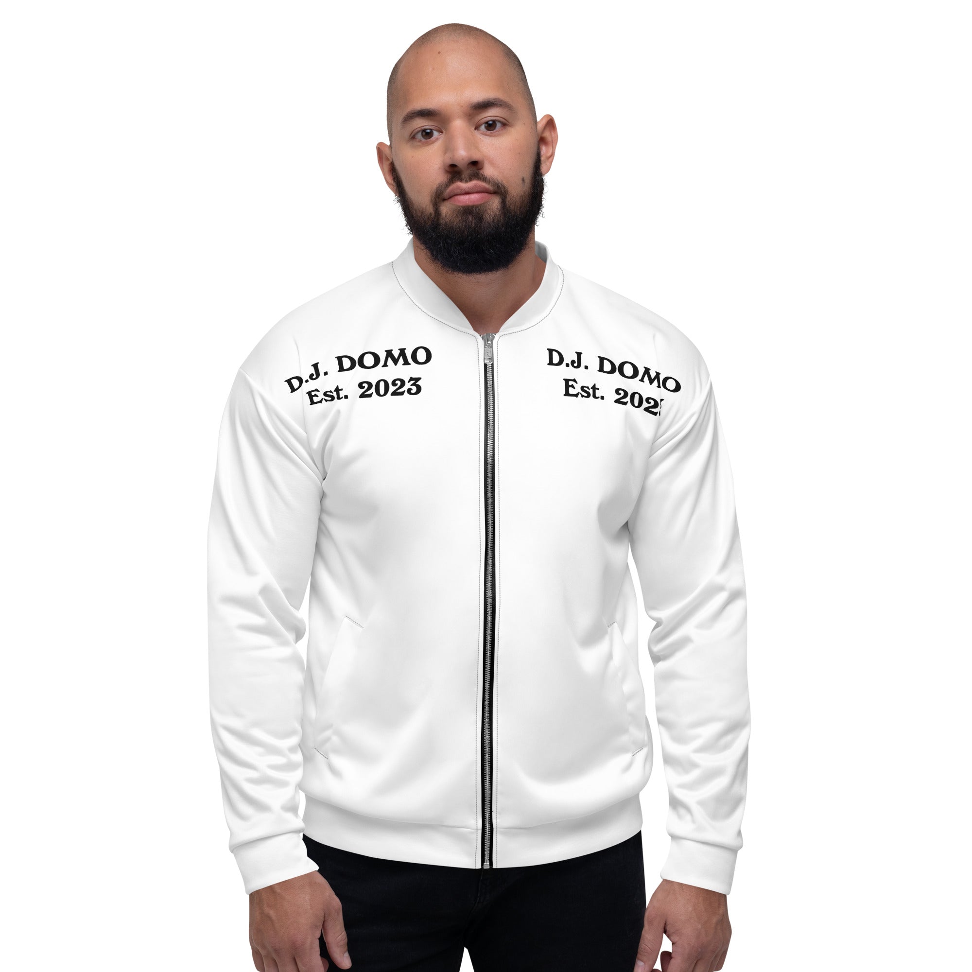 "Regretted" Unisex Bomber Jacket White/Black