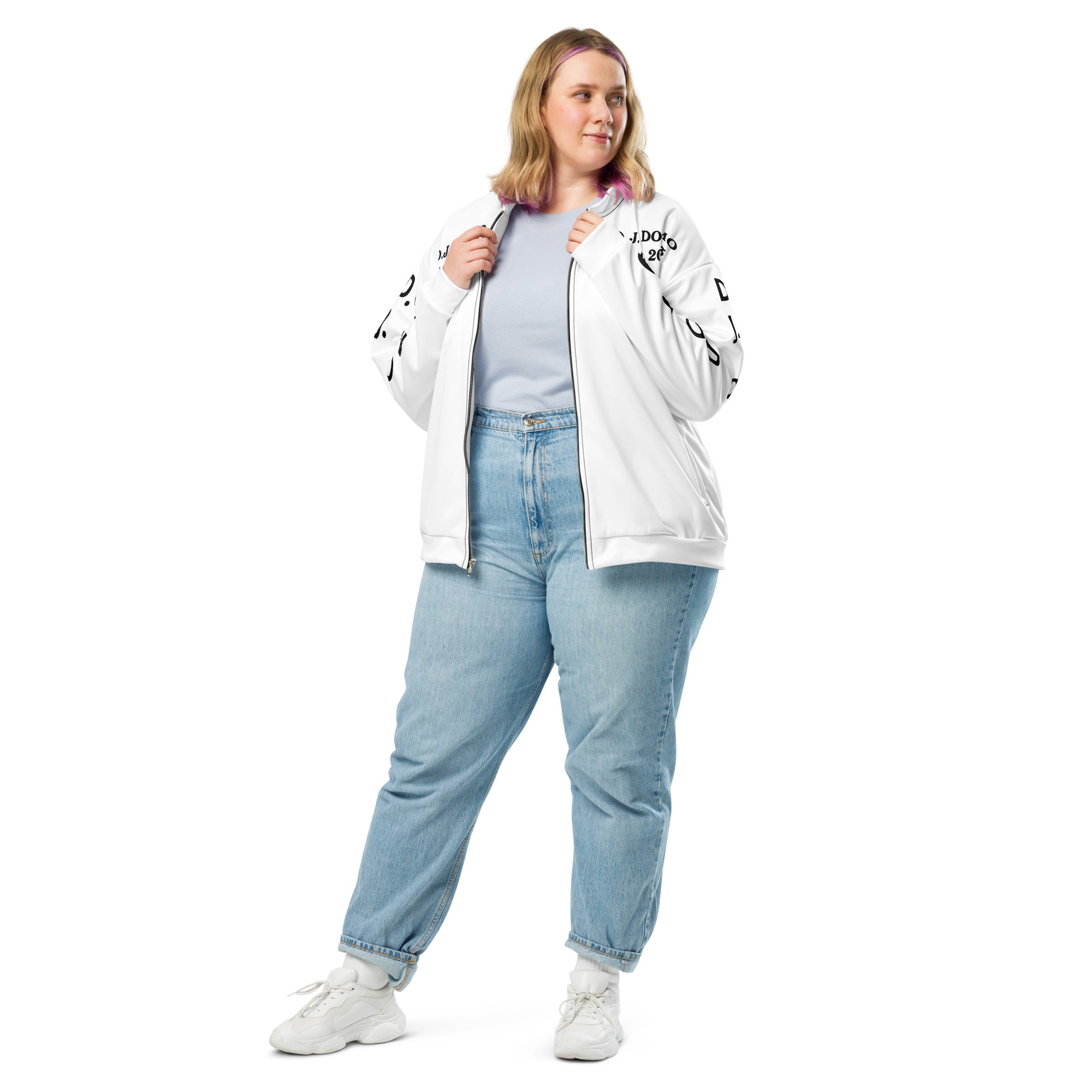 "Regretted" Unisex Bomber Jacket White/Black